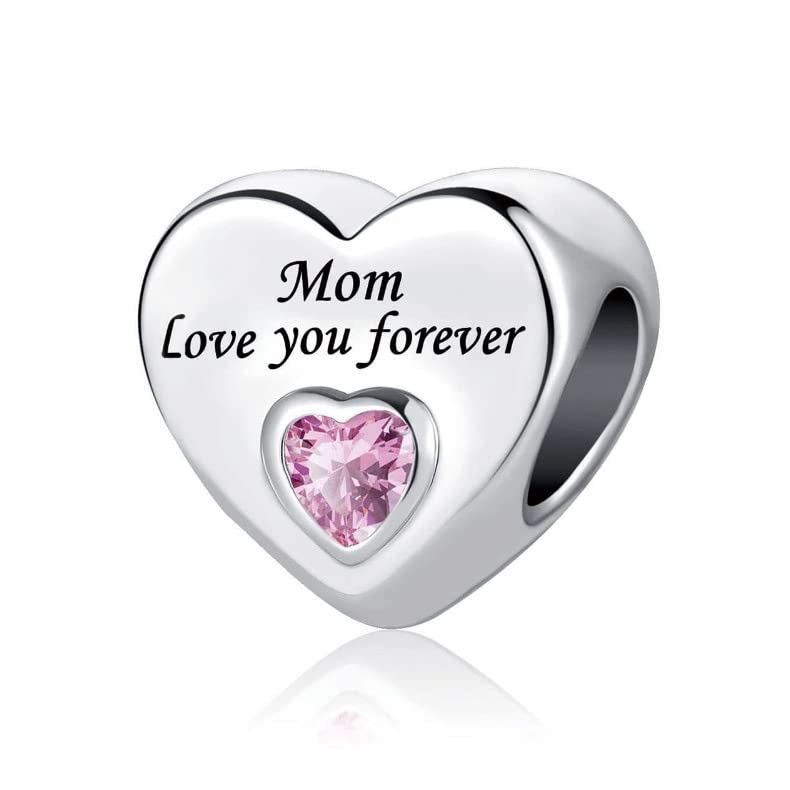 Abalorio de plata rosa I Love You Forever para pulsera de momentos