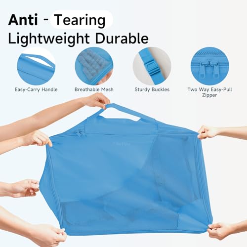 Image of OlarHike 9 Set Packing Cubes for Travel,Gifts for Women Mom,Anti-Tearing Suitcase Organizer,with Over 1000 pcs Mesh Holes,Vacation Essentials & Accessories for Cruise Ship