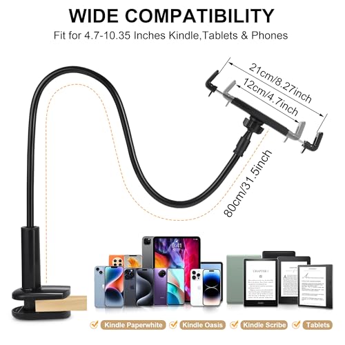 Support de tablette Kindle au lit avec télécommande RF pour lire les mains libres confortablement