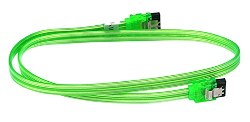 24 Pack, 24 inch SATA 6Gbps Cable w/Locking Latch UV Green, CNE566245