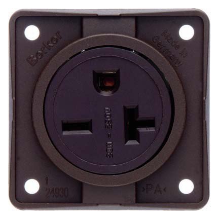 Prise NEMA 6-20 R Toma Integro marron mat connecteur femelle encastrable US Canada 20A