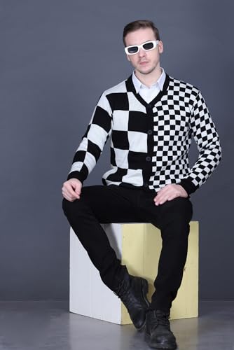 Image of GODFREY V Neck Cardigans for Men - Full Sleeve Woolen Sweater for Man Winter Wear