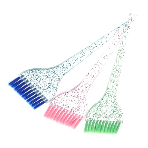 HAPINARY Pinceles Para Teñir El Cabello Aplicadores De Tinte Profesionales 3 Piezas Colores Rojo Azul Verde Cerdas Flexibles Unisex Peluquería y Uso Doméstico