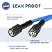 TOOLCY Super Flexible Pressure Washer Hose 50ft, 3300 PSI, 1/4 Inch Kink Resistant Power Washer Hose, Replacement Pressure Washing Hose with M22 Extension Coupler for Power Washers, Blue