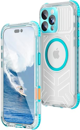 WIFORT for iPhone 16 Pro Max Waterproof Case, [IP68 Underwater] [Blue Light Filter Lens] [15FT...