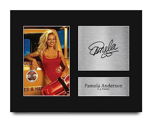 HWC Trading Pamela Anderson Baywatch Gifts Printed Signed Autograph Picture for TV Show Fans - US Letter Size
