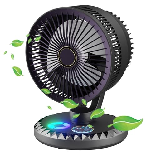 Ventilador De Mesa, Ventilador Silencioso Potente, Auto Oscilación, 3 Velocidades, para Oficina, Dormitorio Y Cámping(Black)