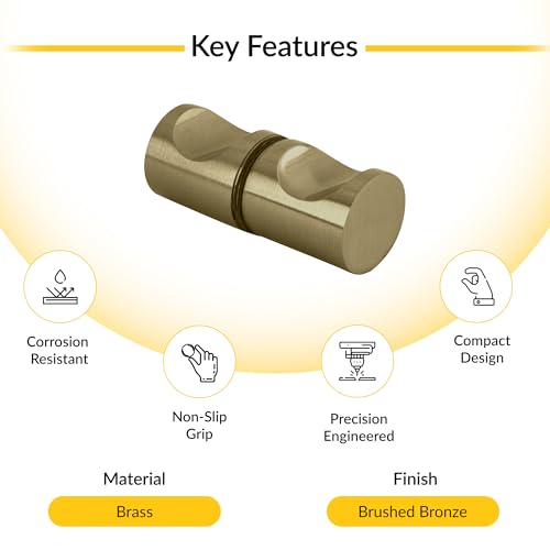 Brixwell EZ Grip Shower Door Knobs Back to Back Brass, Brushed Bronze by BRIXWELL - Used condition - Image 3