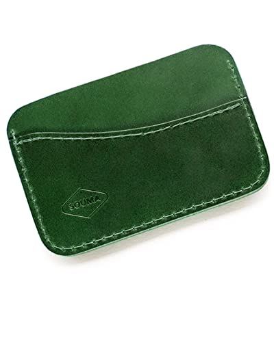 Leather Card Wallet compatible with Apple Airtag - Handmade Minimalist Premium Full Grain Leather Card Wallet Compatible With Tracking Device2