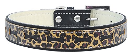 Doggy Things - Collar Perforado, 30 cm, diseño de Leopardo