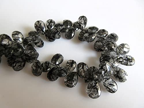 Quartz rutilé noir perles poire LKBEADS pour bijoux haute joaillerie