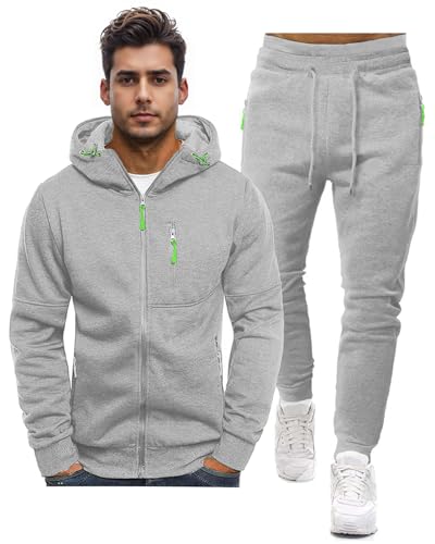 Men's Sweat Suits Jogging Tracksuit 2 Piece Set Casual Athletic Long Sleeve Hoodie Outfit