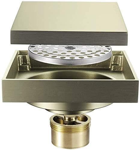 Crépine de douche anti-bouchage en acier inoxydable, couvercle de drain de sol carré lavable