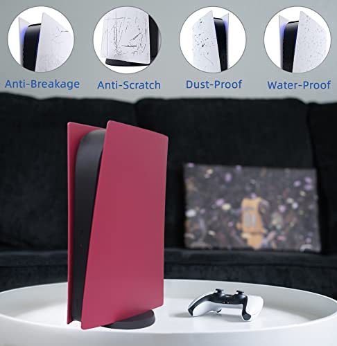 Image of Digital Edition Face Plates Cover Skins Shell Panels for PS5 Console, Accessories for PlayStation 5 Protective Shell Replacement Faceplate (Cosmic Red)