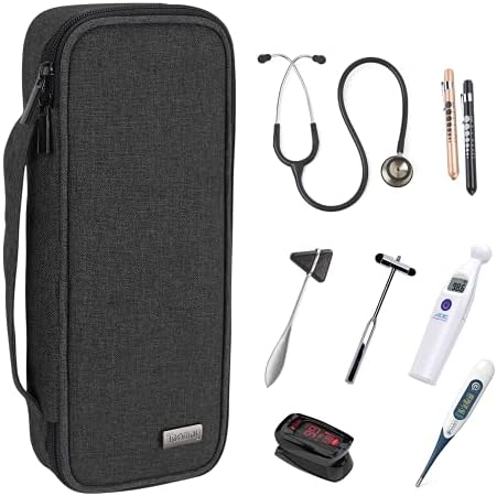 Teamoy Stethoscope Case, Stethoscope Carrying Bag Compatible with 3M Littmann, MDF, ADC, Omron Stethoscope and Other Accessories, Black