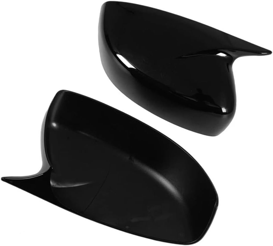 Rearview Side Mirror Cap Cover Trim Compatible For INFINITI G37 G25 2008 2009 2010 2011 2012 2013 Glossy Black OX Horn Style Door Wing Mirror cap (Not a Replacement)