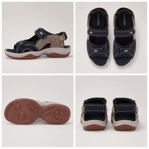 Image of Centrino Sandals for Men |Comfortable Sandals with Grip Insole & Quality|Flat Casual Sandals With Adjustable Velcro Closure For Easy Wear With Flexible Fitting And Trendy | Stylish Men's Casual Sandal With Unique Sole Design for Office & Travel (3263)