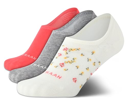 Image of Cole Haan Womens No Show Socks - 3 Pack Soft Cotton Blend Invisible Sneaker Liners Low Cut Socks for Women with Heel Grip