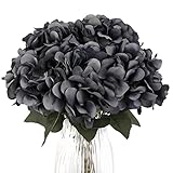 Louiesya Artificial Flowers Silk Hydrangea Flowers with 5 Big Heads Fake Flower Bunch Bouquet for Ho
