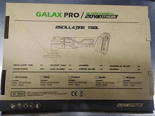 GALAX PRO Oscillating Tools, 6 Variable Speed Oscillating Multifunction Tool, 5000-18000 OPM with 1.3Ah Li-ion Battery and Charger, 14 Accessories for Removal, Scraping, Cutting and Polishing