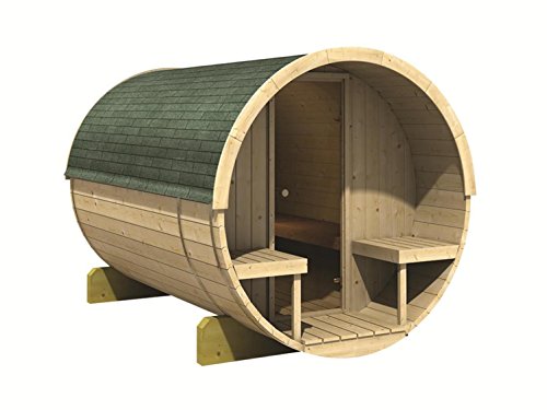 Tonnensauna Fasssauna Kotka 2 205cm x 273cm x 216cm-3