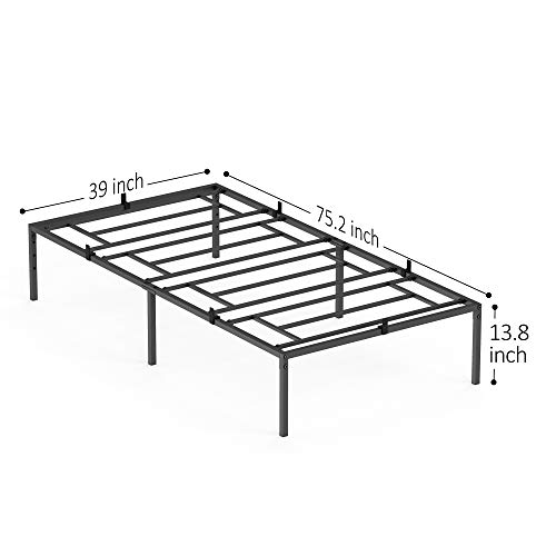 Alkmaar Twin Size Bed Frame,14 Inch Black Metal Twin Bed Frame,No Box Spring Needed Twin Size Platform Bed Frame #TOP1