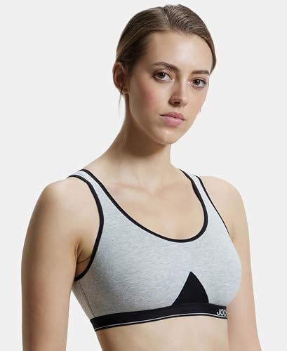 Image of Jockey 1376 Active Bra | Wirefree | Non Padded | Full Coverage Slip-On with Wider Straps | Super Combed Cotton Elastane Fabric