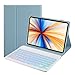 Produktbild SUEEWE Tastatur Hülle für Xiaomi Pad 6s Pro 12.4", TPU Rückseite Hülle mit 3 Bereich 7 Farbe Beleuchtete Abnehmbarer QWERTZ Tastatur, Blau