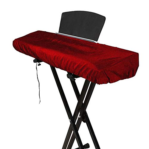 chengsan - Funda universal para teclado de piano electrónico de 61/88 teclas, funda de terciopelo con cordón elástico y cierre de bloqueo