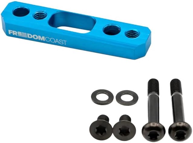 Blue Flat Mount Rear Brake Adapter +20mm | Machined 6061 Aluminum, Reversible Design, Lightweight, USA Made