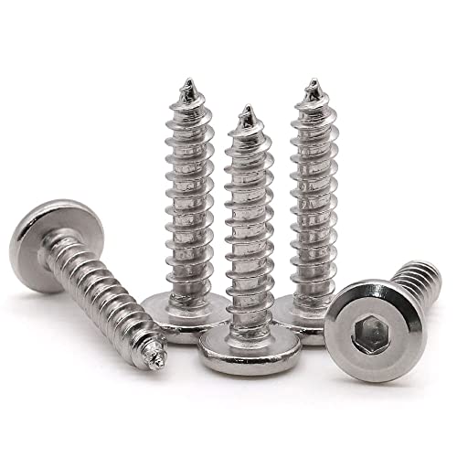 Vis à bois M6 en inox 304 tête ronde plate pour finitions durables et esthétiques