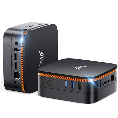 NiPoGi AM21 Mini PC 32GB DDR4 1024GB M.2 SSD,8745HS(Max 3,4GHz),Mini Computer mit 4K@60Hz UHD Dual Display/WiFi 5/BT4.2/RJ45,Micro PC für Geschäftsbüro, Schule,Heimkino