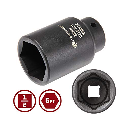 Powerbuilt 1/2-inch Drive Axle Nut Socket, 36mm 6 Point Extra Deep, Remove Front Wheel Drive Axle Shaft Nuts, Pin Hole - 648472 by Powerbuilt - Image 2