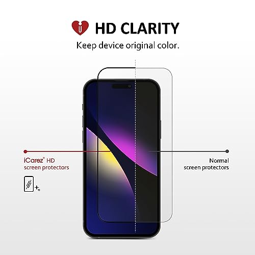 iCarez Tempered Glass Screen Protector for iPhone 16 Pro 6.3-inches 2024 [2-Pack] Case Friendly Full Coverage Tray installation Black Frame by iCarez - Image 2