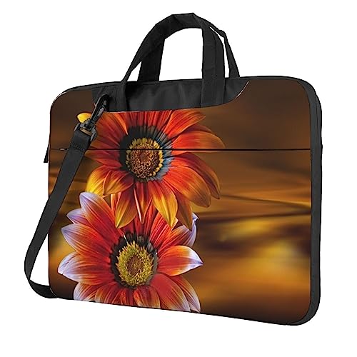 Sac portable bandoulière imprimé tournesol rouge sacoche ordinateur femme