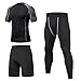 Niksa 3 Piezas Conjunto de Compresion Hombre, Camisetas Compression Mallas Running Pantalon Corto Deporte Ropa Deportiva Hombre para Running, Correr, Gym, Fitness 2XL