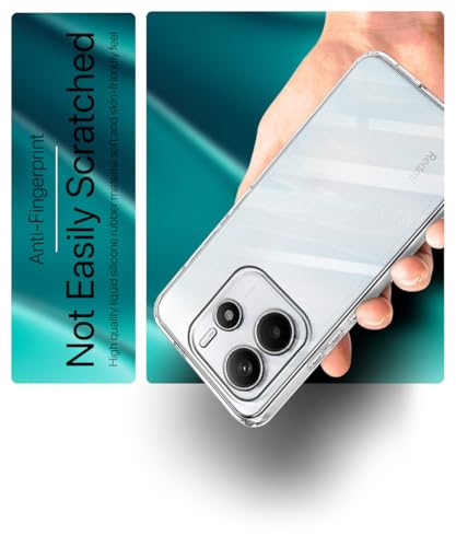 Image of WOW IMAGINE Transparent Back Cover Case for Redmi Note 14 SE 5G | Redmi Note 14 5G | Raised Bumps for Full Device & Camera Protection Shockproof TPU Silicone Mobile Case - Transparent