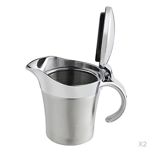 Xiaojikuaipao Saucière à double paroi en acier inoxydable – Serveur thermique isolé (lot de 2, 450 ml) – Parfait pour la saison des fêtes