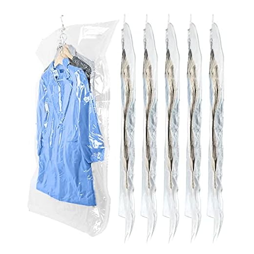 Glorystage Hanging Vacuum Storage Bags 6 Pack Space Saver Vacuum Sealer Bags for Clothes, 53.1x27.6 inch Jumbo Garment Protector Cover for Winter Coat, Dress, Out of Season Clothes, Reusable Airtight