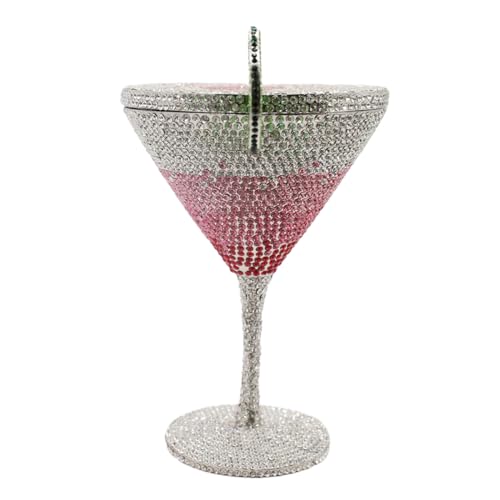 Image of Women Goblet Rhinestone Evening Bag Cocktail Cup Diamond Clutch Funny Crystal Prom Handbag Wedding Purse for Party