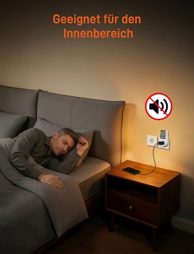 NOVKIT digitale Zeitschaltuhr Steckdose mit 10 konfigurierbaren wöchentlichen Programme und einbruchsicheren Zufallsfunktion für Innen (230V / 16A / 3680W)