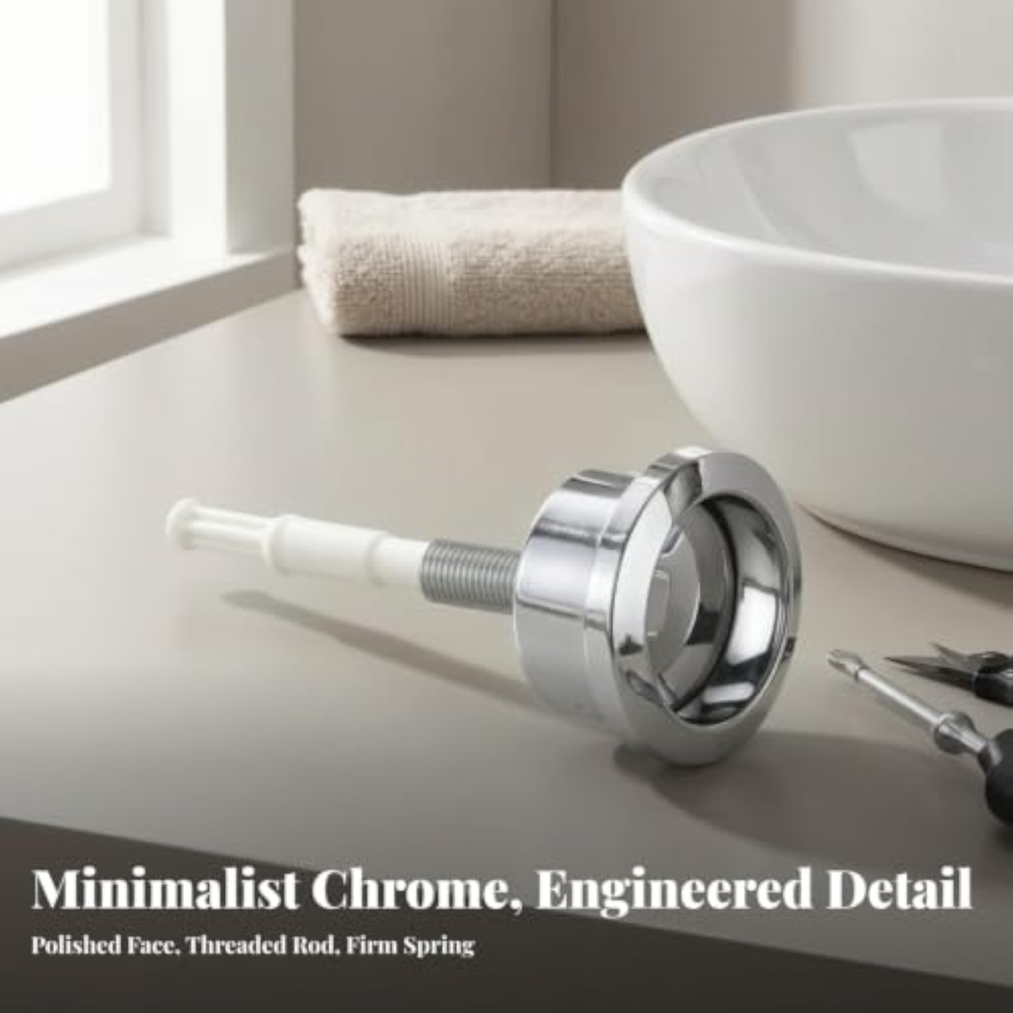 Chrome-Plated Dual Flush Button for Toilet Cistern