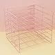Craftelier - Metallablage mit 6 Papierfächern | Ideal zum Organisieren von Scrapbooking und Bastelmaterial | Größe ca. 35,8 x 33,3 x 33,2 cm - Farbe Pink