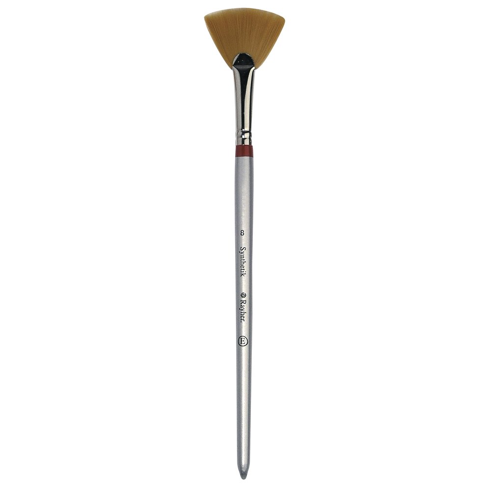 Rayher 3712800 Fächerpinsel, Synthetik, Gr. 8, kurzer Stiel