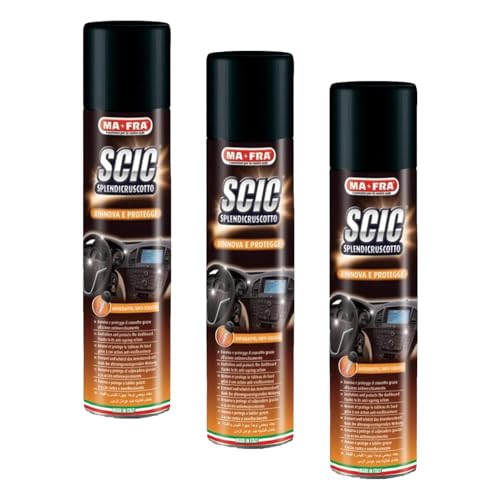 Spray tableau de bord Mafra Scic Orange 600ml pour plastiques auto lot de 3