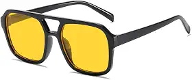 Óculos de Sol Retrô Quadrado Vintage Unissex Estilo Influencer Proteção UV400 Lentes Espelhadas Leves Confortáveis para Homens e Mulheres