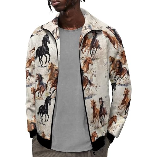 Image of Men's Lightweight Jackets Casual Full Zip Fleece Jacket Men Coats Fashion Long Sleeve Sweatshirt
