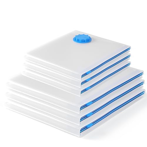 CRINSTON – Bolsas Vacio Ropa – 6 Unidades | 3Ud 100x80 cm + 3Ud 80x60 cm | Bolsas para Guardar Ropa y Ahorrar Espacio - Válidas para aspirador o bomba manual.