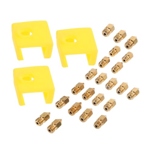 3d Printer Nozzle Sleeve Kit 1.75mm Yellow Silicone Brass Set