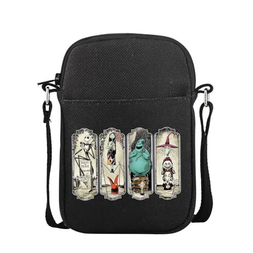 TGBJE Horror Movie Fans Gifts Jack and Sally Crossbody Purses Bag Spooky Season Gift Zero Inspired Adjustable Strap Bag (BL nightmare 4 CB)